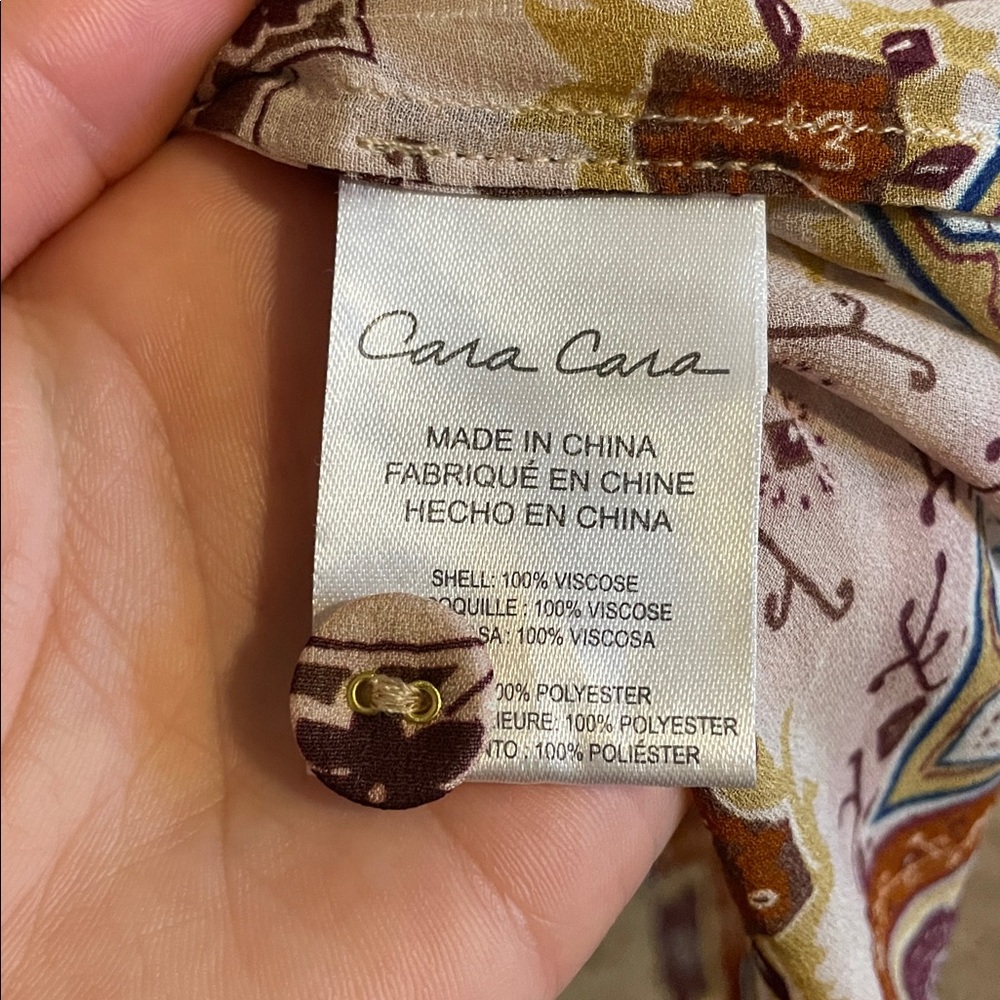 Cara Cara Lolan Geo Print Georgette Midi Dress Women’s Size Medium Rose Dawn NWT - Picture 12 of 12